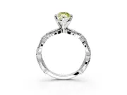 Solitaire Engagement Ring Setting for Fancy Yellow Marquise Center with Marquise Panel Band and Prong Head in Platinum