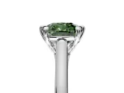 Solitaire Engagement Ring Setting for Fancy Green Cushion Cut Center with Cathedral Band and Prong Head in Platinum