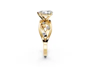 Solitaire Engagement Ring Setting for Pear-Shaped Center with Criss-Cross Accent Band and Prong Head in Yellow Gold