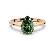 Solitaire Engagement Ring Setting for Fancy Green Pear-Shaped Center with Knife Ridge Band and Claw Prong Head in Rose Gold