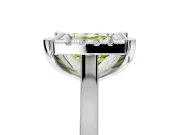 Single Halo Engagement Ring Setting for Fancy Yellow Princess Cut Center with Corner Claws, Plain Band and Prong Head in White Gold