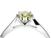 Solitaire Engagement Ring Setting for Fancy Yellow Pear-Shaped Center with Tapered Shoulders and Prong Head in Sterling Silver