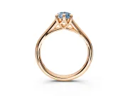 Solitaire Engagement Ring Setting for Fancy Blue Pear-Shaped Center with Cathedral Band and Prong Head in Rose Gold