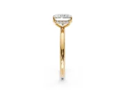 Solitaire Engagement Ring Setting for Radiant Cut Center with Plain Band, Open Basket and Prong Head in Yellow Gold