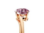 Solitaire Engagement Ring Setting for Fancy Pink Round Cut Center with Plain Bypass Twist Band and Prong Head in Rose Gold