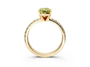 Solitaire Engagement Ring Setting for Fancy Yellow Radiant Cut Center with Large Accents and Prong Head in Yellow Gold