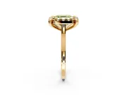 Single Halo Engagement Ring Setting for Fancy Yellow Asscher Cut Center with Corner Claws, Plain Band and Prong Head in Yellow Gold