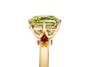 Solitaire Engagement Ring Setting for Fancy Yellow Asscher Cut Center with Plain Band and Tulip Prong Head in Yellow Gold