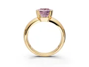 Tension Engagement Ring Setting for Fancy Pink Princess Cut Center with Wide Flat Band and Tension Head in Yellow Gold