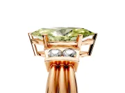 Solitaire Engagement Ring Setting for Fancy Yellow Marquise Center with Grooved Bar Accent Band and Prong Head in Rose Gold