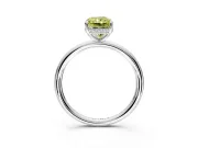 Solitaire Engagement Ring Setting for Fancy Yellow Radiant Cut Center with Plain Band, Open Basket and Prong Head in Sterling Silver