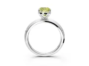 Solitaire Engagement Ring Setting for Fancy Yellow Cushion Cut Center with Wide Knife Ridge Band and Prong Head in Sterling Silver