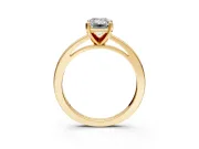 Solitaire Engagement Ring Setting for Emerald Cut Center with Basket Rail and Prong Head in Yellow Gold