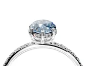 Hidden Halo Engagement Ring Setting for Fancy Blue Marquise Center with Pave Band and Prong Head in Platinum