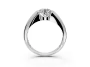Tension Engagement Ring Setting for Round Cut Center with Wide Tapered Band and Tension Head in Platinum