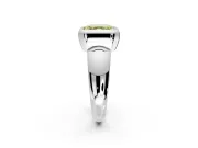 Solitaire Engagement Ring Setting for Fancy Yellow Asscher Cut Center with Wide Band and Bezel Head in Sterling Silver