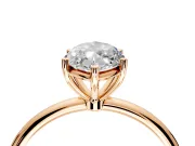 Solitaire Engagement Ring Setting for Marquise Center with Straight Thin Band and Prong Head in Rose Gold