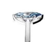 Solitaire Engagement Ring Setting for Fancy Blue Marquise Center with Flat-Sided Plain Band and Prong Head in White Gold