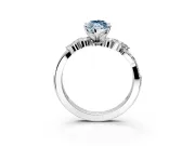 Solitaire Engagement Ring Setting for Fancy Blue Marquise Center with Marquise Accent Twist Band and Prong Head in Platinum
