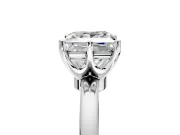 Solitaire Engagement Ring Setting for Princess Cut Center with Plain Band and Tulip Prong Head in Platinum