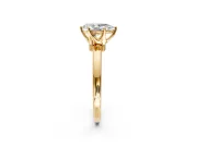 Solitaire Engagement Ring Setting for Pear-Shaped Center with Plain Band and Tulip Prong Head in Yellow Gold