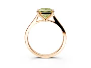 Solitaire Engagement Ring Setting for Fancy Yellow Princess Cut Center with Tapered Shoulders and Prong Head in Rose Gold