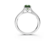 Solitaire Engagement Ring Setting for Fancy Green Emerald Cut Center with Narrow Cathedral Band and Prong Head in Platinum