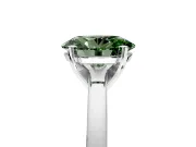 Solitaire Engagement Ring Setting for Fancy Green Oval Center with Basket Rail and Prong Head in White Gold