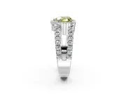 Halo Engagement Ring Setting for Fancy Yellow Heart-Shaped Center with Wide-Open Pave Split Shank and Prong Head in Sterling Silver