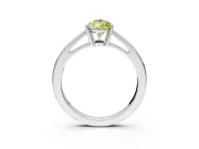 Solitaire Engagement Ring Setting for Fancy Yellow Pear-Shaped Center with Open Cathedral Shoulders and Prong Head in Sterling Silver