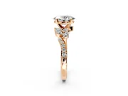 Solitaire Engagement Ring Setting for Oval Center with Marquise Accent Twist Band and Prong Head in Rose Gold