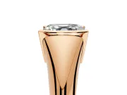 Tension Engagement Ring Setting for Asscher Cut Center with Wide Tapered Band and Tension Head in Rose Gold