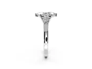 5 Stone Engagement Ring Setting for Marquise Center with Equal Close-Set Accents and Prong Head in Sterling Silver