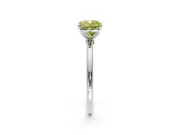 Solitaire Engagement Ring Setting for Fancy Yellow Cushion Cut Center with Straight Thin Band and Prong Head in Platinum
