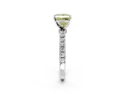 Open Basket Engagement Ring Setting for Fancy Yellow Princess Cut Center with Pave Band and Prong Head in Sterling Silver