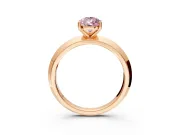 Solitaire Engagement Ring Setting for Fancy Pink Pear-Shaped Center with Wide Knife Ridge Band and Prong Head in Rose Gold
