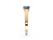 Solitaire Engagement Ring Setting for Fancy Blue Cushion Cut Center with Tapered Split Shoulders and Prong Head in Rose Gold