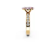 Solitaire Engagement Ring Setting for Fancy Pink Marquise Center with Channel-Set Accents and Prong Head in Yellow Gold