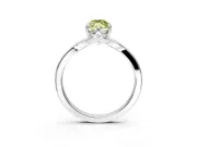 Solitaire Engagement Ring Setting for Fancy Yellow Marquise Center with Plain Split Shank and Prong Head in Sterling Silver