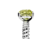 Rope Engagement Ring Setting for Fancy Yellow Cushion Cut Center with Accent Shoulders and Prong Head in White Gold