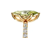 Solitaire Engagement Ring Setting for Fancy Yellow Marquise Center with Fine Pave Accents and Prong Head in Yellow Gold