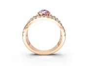 Solitaire Engagement Ring Setting for Fancy Pink Pear-Shaped Center with Wide-Open Split Shank and Prong Head in Rose Gold