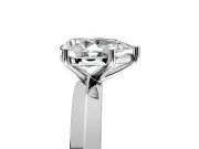 Solitaire Engagement Ring Setting for Pear-Shaped Center with Wide Knife Ridge Band and Prong Head in Platinum