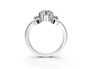Solitaire Engagement Ring Setting for Round Cut Center with Twisted Band and Scroll Prong Head in Platinum