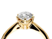 Solitaire Engagement Ring Setting for Marquise Center with Knife Ridge Band and Claw Prong Head in Yellow Gold