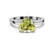 Solitaire Engagement Ring Setting for Fancy Yellow Heart-Shaped Center with Basket Rail and Prong Head in Sterling Silver