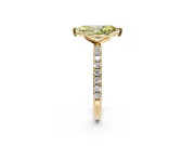 Solitaire Engagement Ring Setting for Fancy Yellow Marquise Center with Micro Pave Band and Prong Head in Yellow Gold