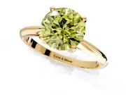 Solitaire Engagement Ring Setting for Fancy Yellow Round Cut Center with Knife Ridge Band and Claw Prong Head in Yellow Gold