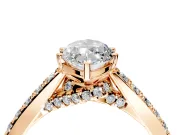 Solitaire Engagement Ring Setting for Marquise Center with Crossover Accents and Prong Head in Rose Gold