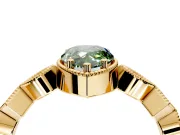 Milgrain Bezel Engagement Ring Setting for Fancy Green Pear-Shaped Center with Marquise Stations and Bezel Head in Yellow Gold